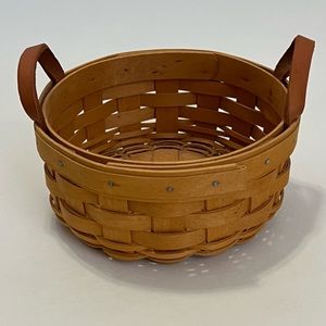 Longaberger Basket w/ Leather Handles